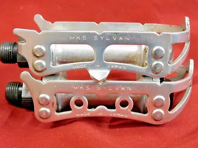 Vintage MKS Mikashima Sylvan SY-1 Silver Road Pedals 9/16 X 20 Made In Japan • $22