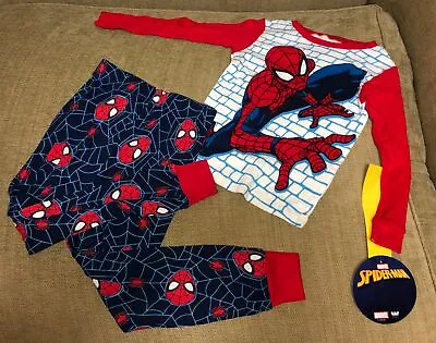 Boy's Marvel Spiderman Long Sleeve Pajama Set Size 4567 NWT Save! • $11.49