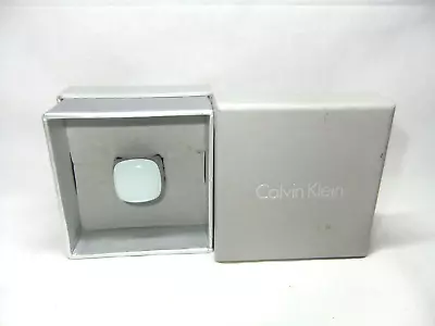 Calvin Klein Cushion Shape Ring Designer Stainless Steel Chunky W7 Boxed • £19.99