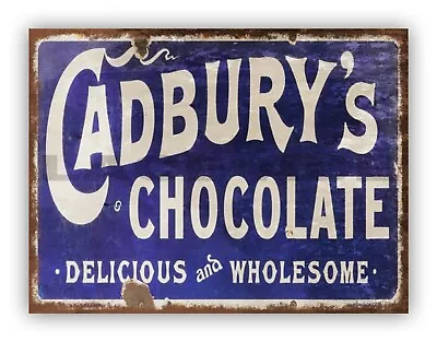 Cadburys Chocolate Style Metal Sign For Garden Bar Kitchen Man Cave • £4.99