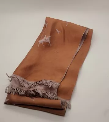 Vintage Silk Fox/Hound Hunting Horse Scarf Beige/Gray (Designer Unknown) • $111.99