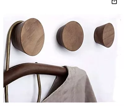 4 Packs Wooden Coat Hooks Wall Mounted Single Cone Wall Hook Rack Modern Hand... • $11.90