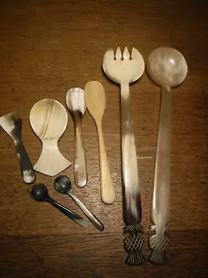 8 Natural Bone And Horn Spoon Collection Set Re-inactment Reenactment • £39.99