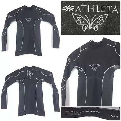 RARE Athleta Womens Med/Lrg (30 In Bust) Black Butterfly Compression Baselayer • $24.31