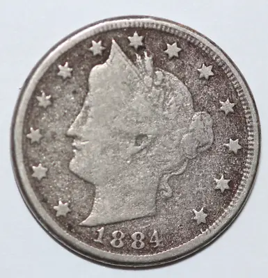 $4.99 • Buy 1884 Liberty V Nickel With Pitted Surfaces