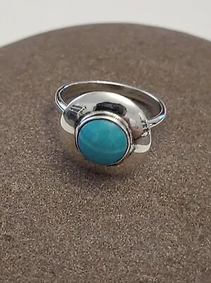 Vintage Sterling Silver Turquoise Ring Mexico 925 Sz 5 • $17.24