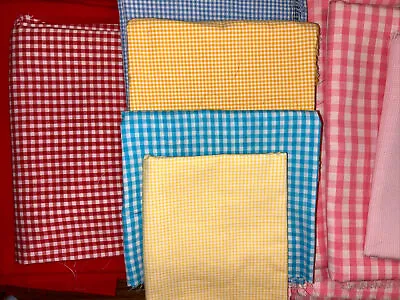 Vintage Gingham Buffalo Baby Checks Pieces Remnants Cotton See Description • $25