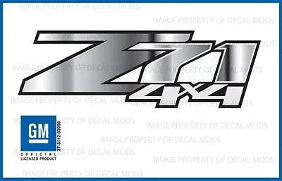 $17.22 • Buy Set Of 2 - Z71 4x4 GMC Sierra 07-13 Decals Stickers Truck - Chrome Fade GRCHRM