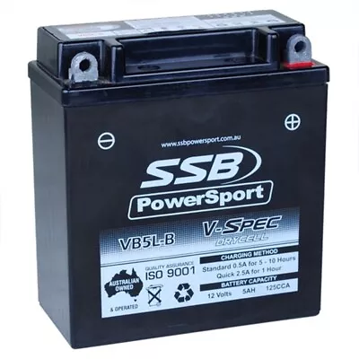 SSB 12v 125 CCA Battery 1.9 Kg For Kawasaki H2 Mach 4 750CC Triple 1972 To 1975 • $77.36