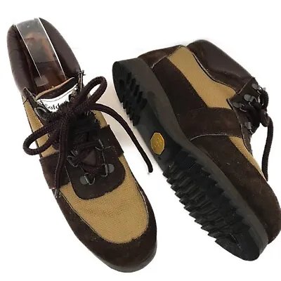 Golden Retriever Women’s 6.5 Brown Suede Canvas Lace Up Hiking Ankle Boot Shoe • £18.32