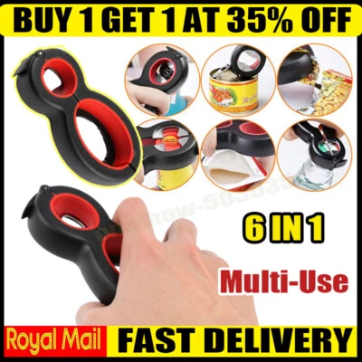 £3.37 • Buy 6 In 1 Multi-Use Opener Stainless Steel Manual Jar Opener Non Slip Open Sesame