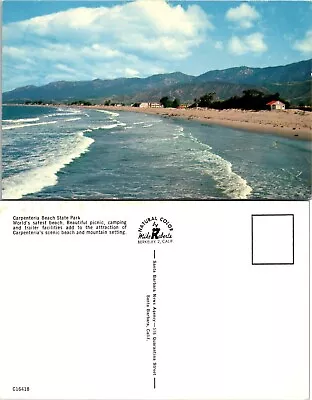 California Carpenteria Beach State Park Mountains Pacific Ocean Vintage Postcard • $9.89