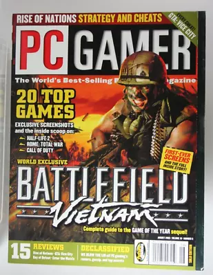 PC Gamer Magazine August 2003 Battlefield Vietnam Rise Of Nations GTA Vice City • $14.88