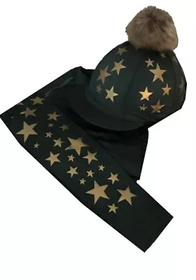 Cross Country Colours Base Layer/Silk Bottle Green With Gold Scattered Stars. • £50.40