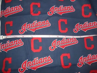 Cleveland Indians Baseball Fabric58  Wide Navy-Blue MLB 54''x 58'' • $18.99