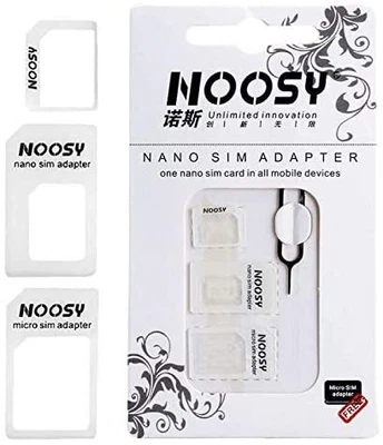 £0.01 • Buy NOOSY Sim Card Adapter Micro Mini Nano Standard 4in1 Set All Mobile Phones R24