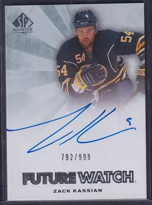 ZACK KASSIAN - 2011 SP Authentic Future Watch Auto #279 /999 • $12