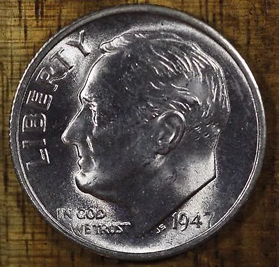 1947 S Roosevelt Dime CH BU LUSTER! 90% Silver US Coin From OBW Roll • $8.99