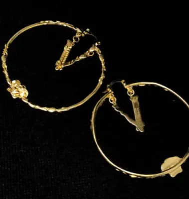 VintageVersace Medusa Gold Hoop Earrings 45mm • $137.64