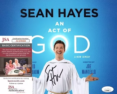 Sean Hayes Actor Hand Signed Autograph 8x10 Photo An Act Of God With JSA COA • £66.50