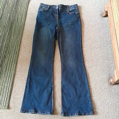 Papaya Matalan Blue Denim Bootcut Jeans Size 14 Stretch 32  Leg • £4.99