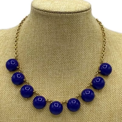 J. Crew Blue Single Strand Bubble Gold-Tone Necklace • $19.99