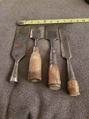 Vintage Socket Wood Chisel Lot.  1 1/4 1 3/4 2 Inch. EC Simmons. Reliance. • $60