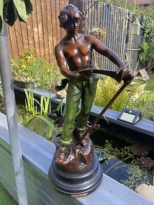 Antique  Spelter L.moreau French Style Agricultural Figurine Statue • $92.49