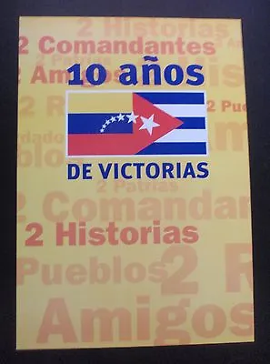 2 COMANDANTES Original Cuban Poster Saluting FIDEL CASTRO & HUGO CHAVEZ In Cuba • $149