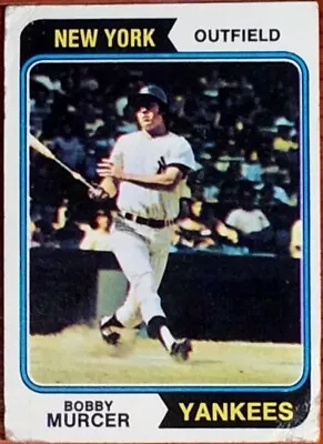 1974 Topps Baseball Card No. 90 Bobby Murcer New York Yankees Outfield • $1.74