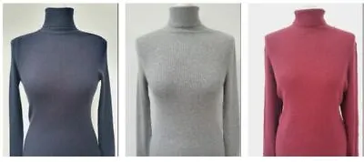 £9.59 • Buy Womens Roll Neck Ribbed Fitted Jumper Ex M&S Collection Rrp £25 Polo Neck