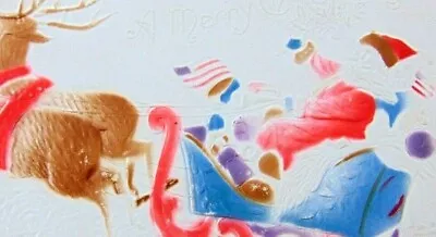 $5.50 • Buy Antique Santa Postcard Air Brushed Santa Sleigh Toys Reindeer Embossed Village