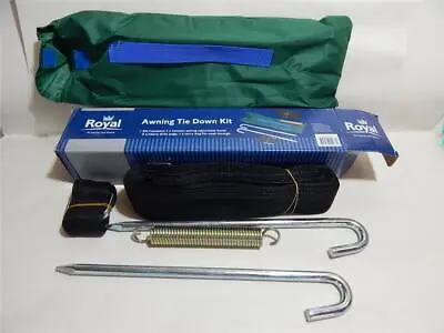 Royal Caravan Awning Tie Down Kit. 1 X Tension Spring Adj Band 2 Hvy Duty Pegs • $105.78