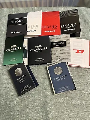 10 Luxury Designer Men Cologne Samples Coach Jimmy Choo MontBlanc Vince Camuto  • $19.95