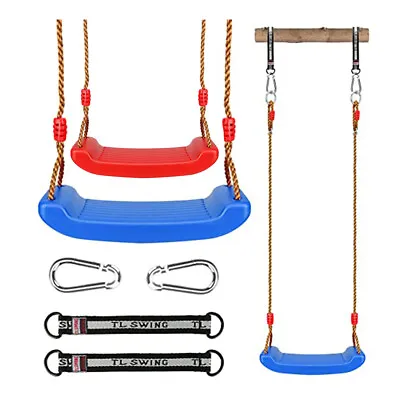 £19.19 • Buy Children Garden Swing Seat With Height Adjustable Ropes Kids Climbing Frame Set
