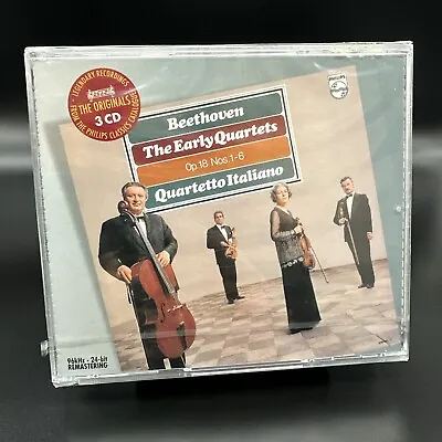 Beethoven EARLY QUARTETS OP 18 NOS 1-6 Quartetto Italiano [Philips 3 CD Set] NEW • $39