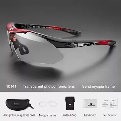 ROCKBROS Cycling Photochromic Sports Sunglasses Men's MTB Road Bike Glasses • $17.85