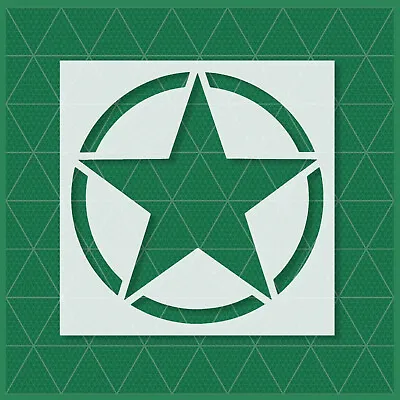 Military Star Stencil - 4x4 - 5.5x5.5 - 8x8 - 11x11 - Reusable And Durable Army • $4.39