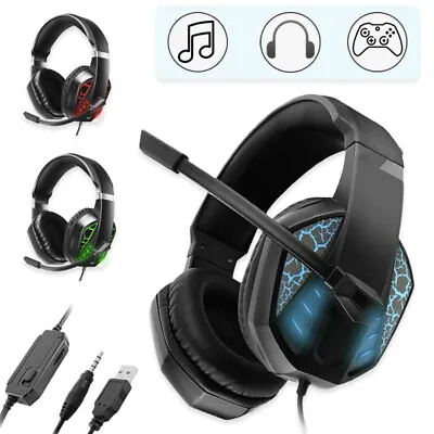 3.5mm Gaming Headset MIC LED Headphones For PC Mac Laptop PS4 Xbox One AU • $26.98