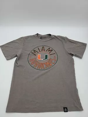 Miami Hurricanes Small Gray Football Men Sport T-shirt..#4526 • $4.20