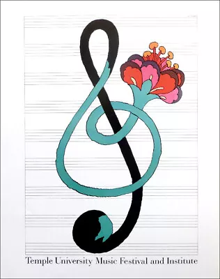 Milton Glaser Temple University Music Festival 1978 Poster 16 X 11 • $74.50