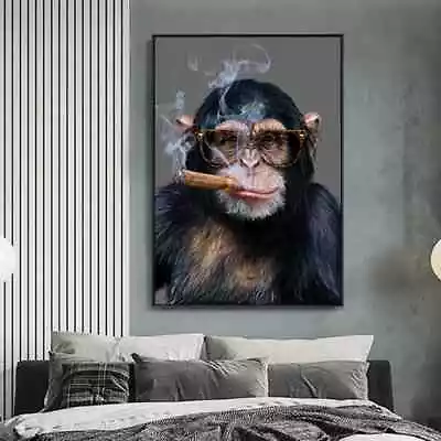 Monkey Gorilla Smoking Poster Wall Art Picture For Living Room Animal Prints Art • $10.99