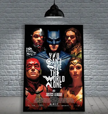 $109.90 • Buy Justice League 2017 Superman Dc Framed Movie Poster Print Cinema A1 & 60x40cm