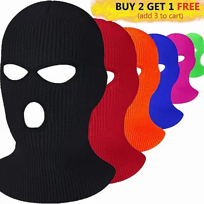 Winter Face Ski Mask 3 Hole Warm Balaclava Beanie Hat Outdoor Hood Tactical Cap • $7.95