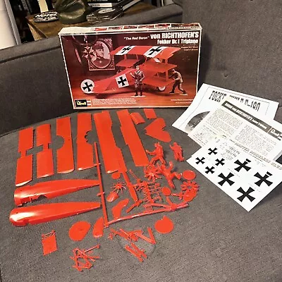 VINTAGE Revell   The Red Baron Von Richthofen's Fokker Dr. I Triplane Kit AS IS • $29.99