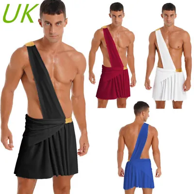 Mens Greek God Roman Toga Ancient Caesar Costume Cosplay Halloween Fancy Dress • £17.85