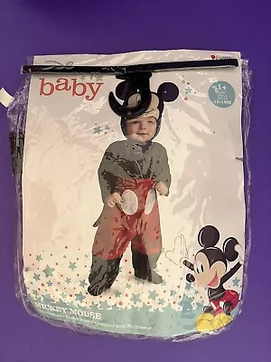 NEW Disney Baby Mickey Mouse Halloween Costume 12-18 Months Jumpsuit Hood Tail • $25