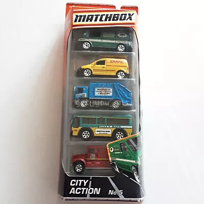 NEW 2009 Matchbox CITY ACTION No.5 5-Pack N9647 Transit DHL City Bus 1:64 • $55