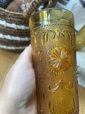$12 • Buy Brockway American Set Of 2 Vintage  Concord Amber Drinking Glasses Tumbler Retro
