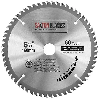 Saxton TCT Circular Saw Wood Blade 160mm X 20mm X 60T For Festool TS55 Makita  • £11.99